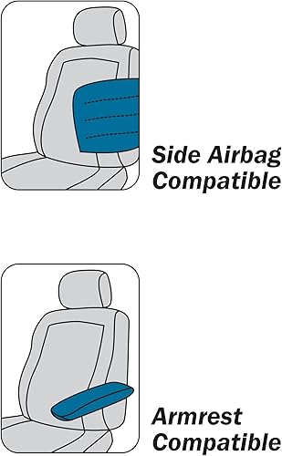 Miniatura 5 de Eurow Fundas de asiento de vehículo de ajuste universal, material CR repelente al agua, protege los asientos de derrames, sudor y desgaste, ajuste