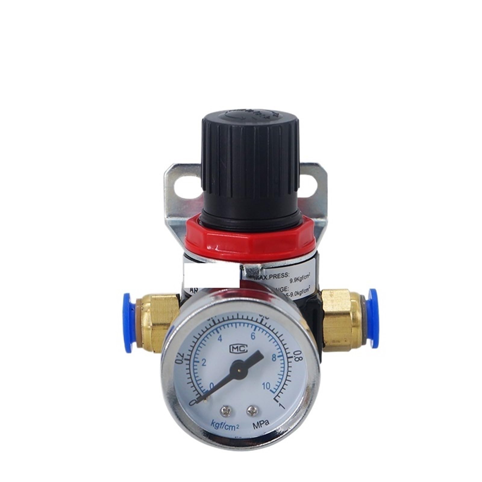 1 unidad AR2000 G1/4 Mini regulador de presión de aire, válvula reductora neumática ajustable con manómetro for compresor AR1500 BR3000 BR4000 10 bar(4MM 4PCS)
