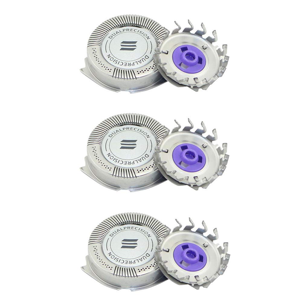 3Pcs Replacement Shaver Blades Heads Replacement for Philips Norelco Razor HQ8 Dual Precision
