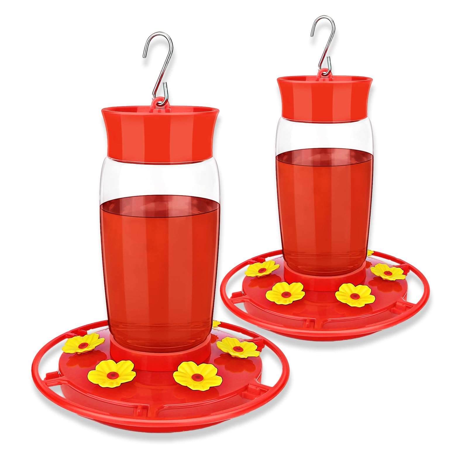 Hummingbird Feeder, 2Pack Hummingbird Feeders for Outdoors Hanging ant and Bee Proof, Humming Birds Feeders for Outside, Plastic Hummingbird Feeder, Humming Bird Feeder 23 OZ