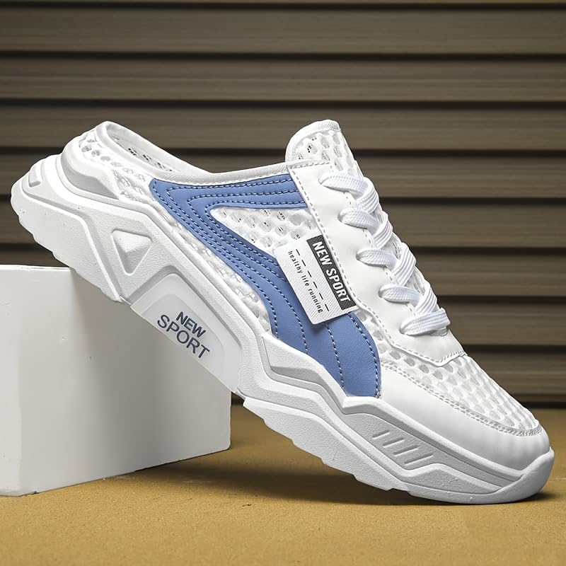 Summer lace-up, hollowed-out, large mesh men's flip-flops without heels, fashionable thick soles, casual and breathable3