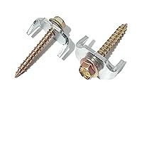 Vista 1 de 100 piezas de sujetadores de valla con poste de tornillo con fijador de alambre, grapa de valla para malla de alambre y valla tejida, instalación