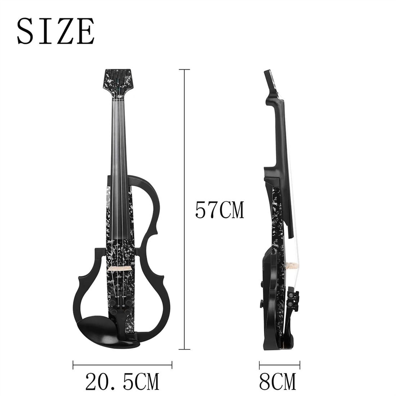 Violine 4/4 Violine Headless Carbon Fiber Elektrische Geige Violine