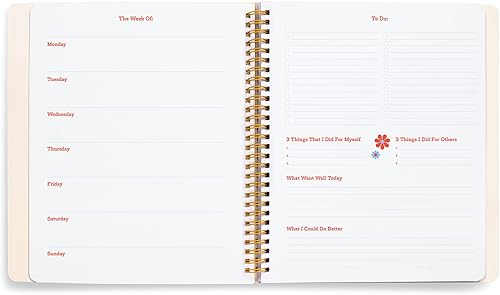 Miniatura 3 de ban.do Agenda semanal sin fecha, cuaderno de lista de tareas pendientes con calcomanías, diario de bienestar guiado, organizador diario para escuela