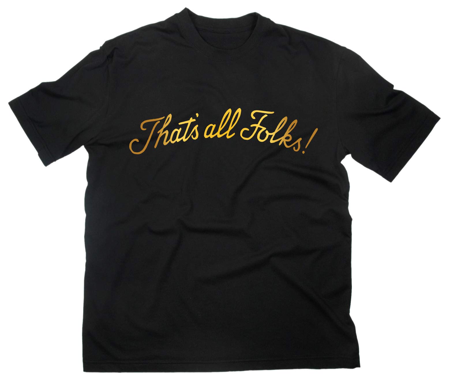 Styletex23 Men's Black That's All Folks T-Shirt, Xl,