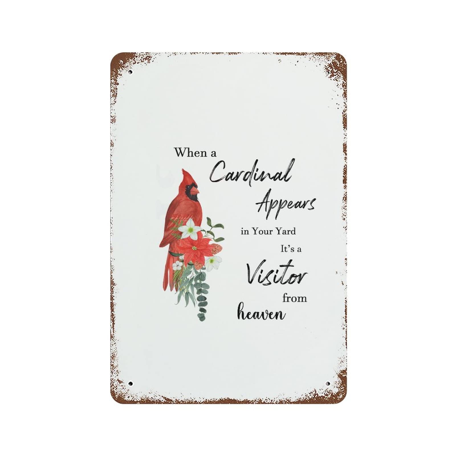 Panneau de jardin cardinal avec message commémoratif intérieur extérieur