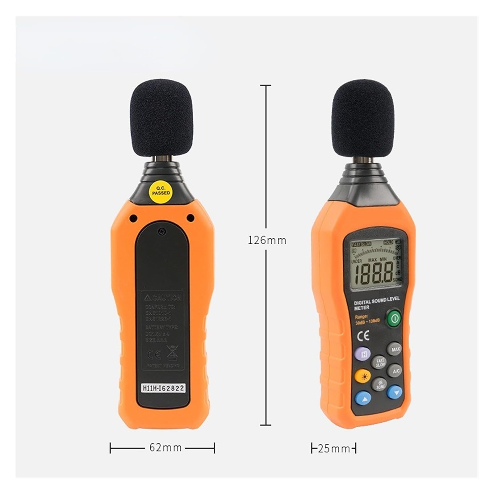 Medidor de Nivel de Sonido Digital de Alta precisión y comprobador de decibelios