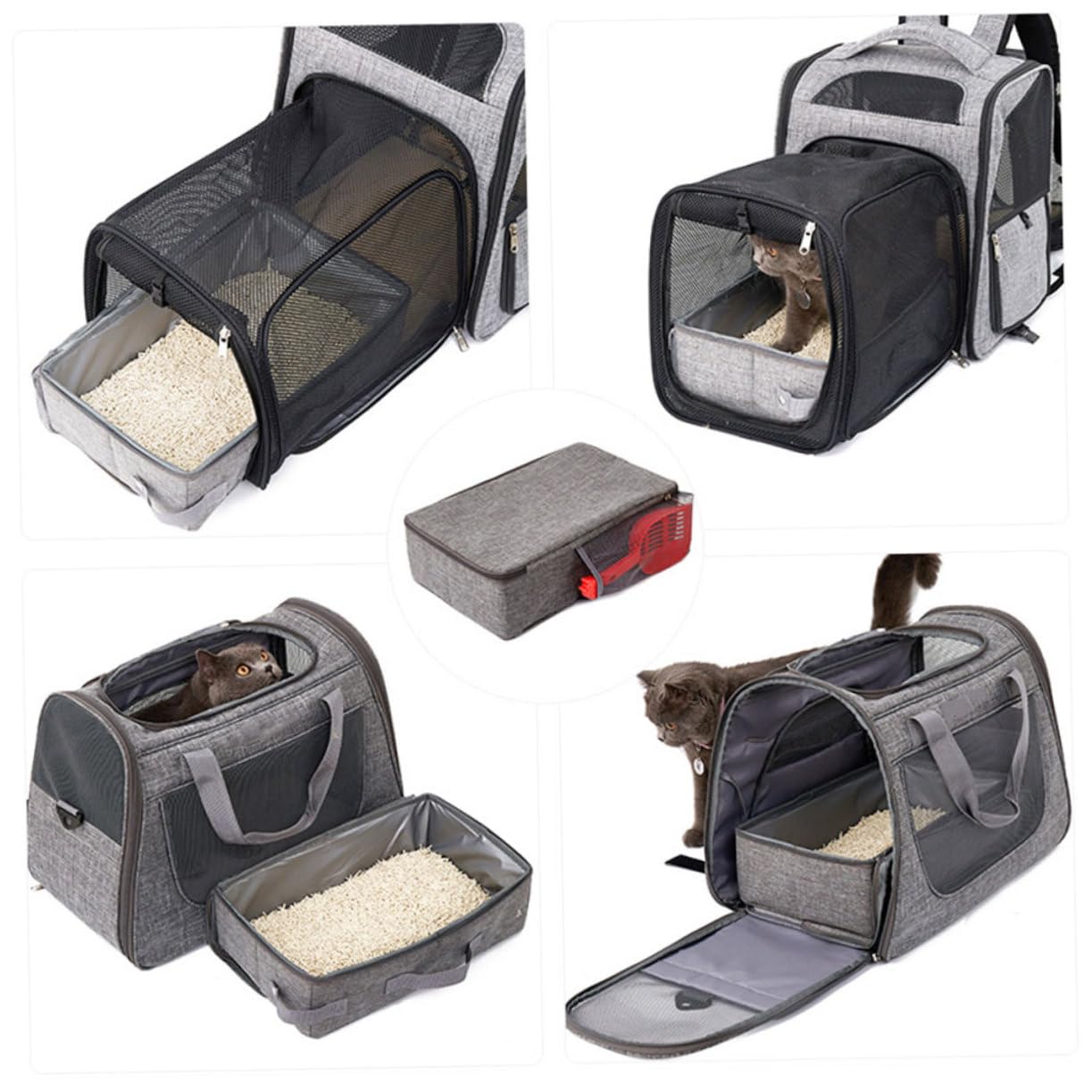 COLLBATH Caja Caja De Arena Plegable Para Gatos Arena Plegable De Viaje Bandeja Para Perros Más Pequeños Pala Para Arena Para Gatos Contenedores Plegables Suministros Para Gatos Tela Oxford