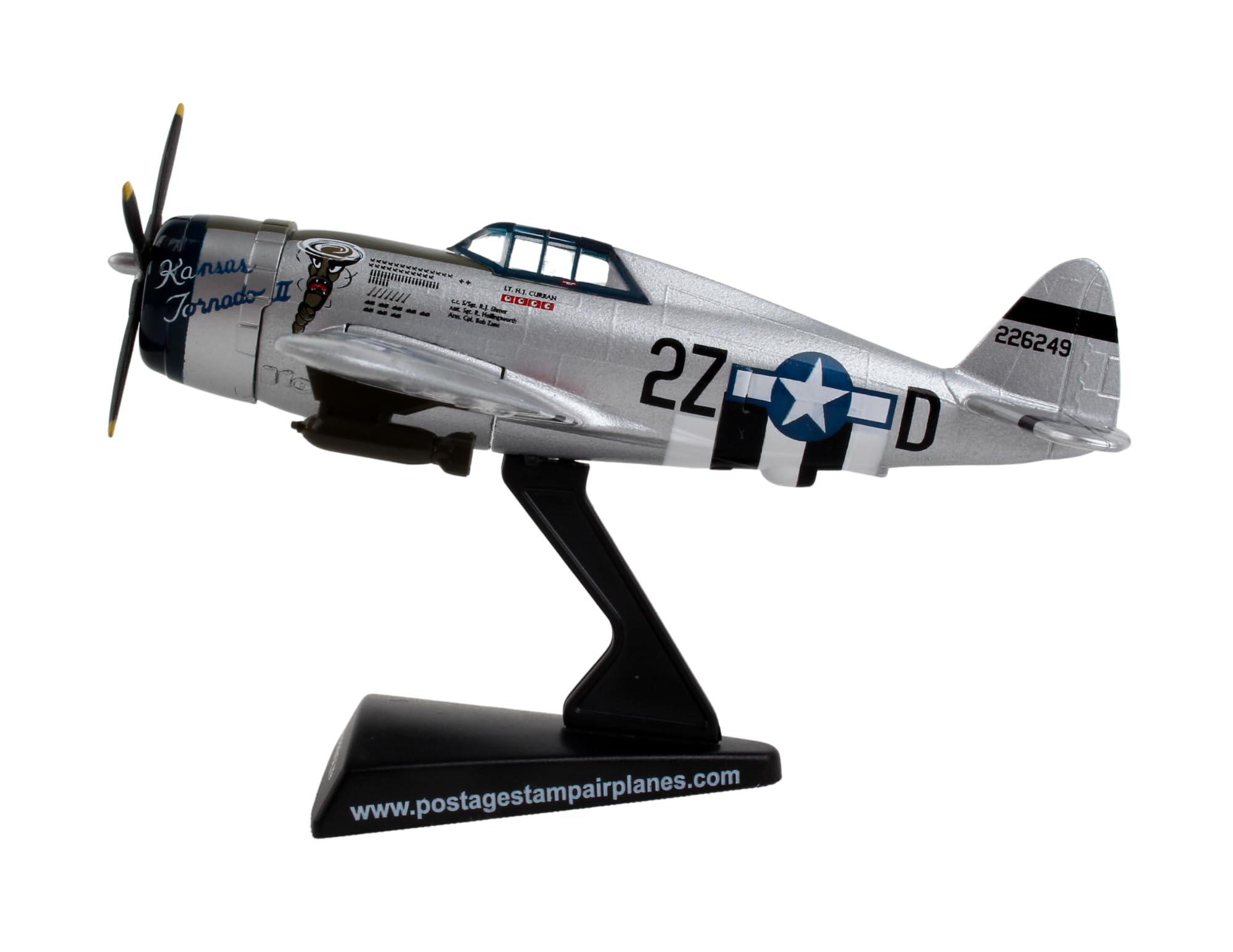 Daron Postage Stamp P-47 Thunderbolt Snafu 1/100 PS5359-3,Black