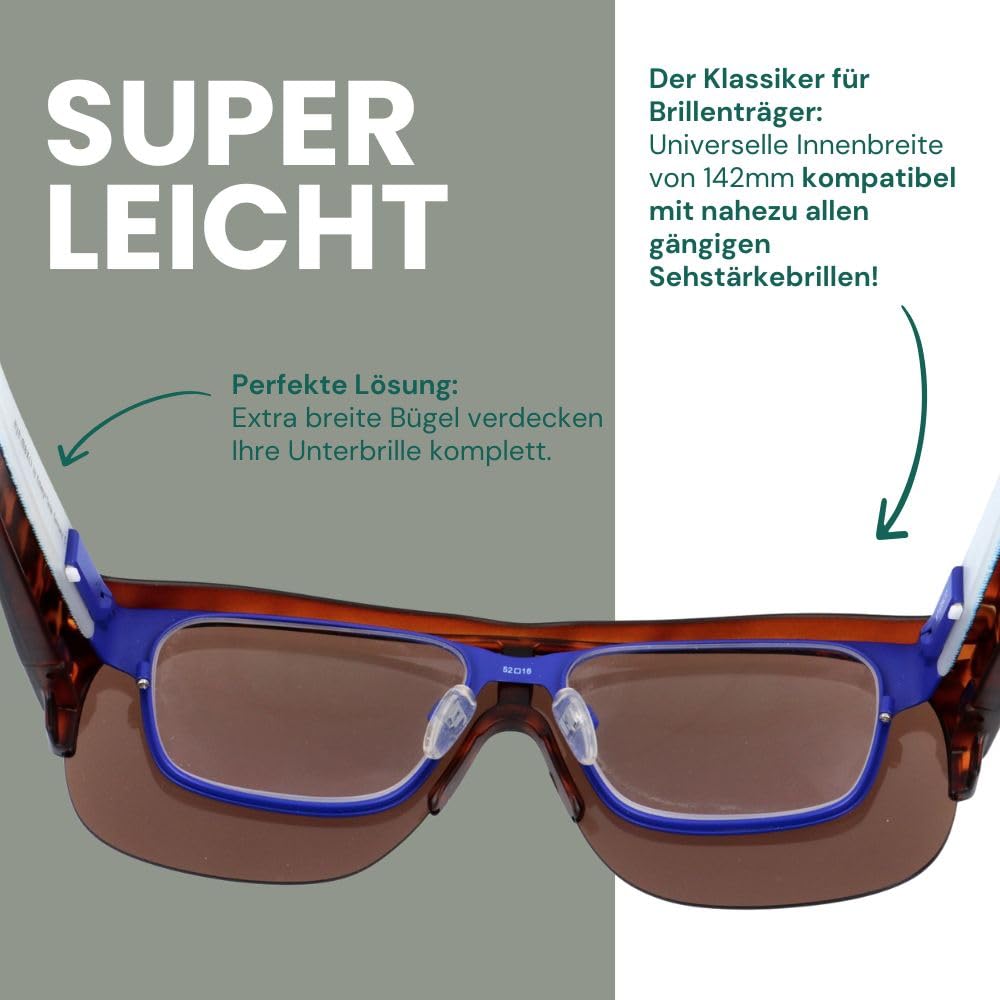 Gamswild WO7530 Überbrille - Sonnenbrille - Sportbrille - bruchsichere Polycarbonatgläser mit 100% UV400 Schutz – 26g