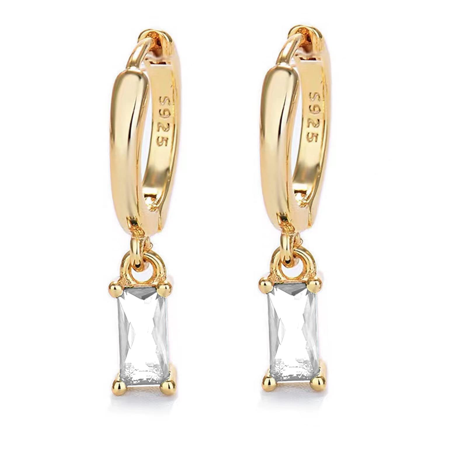 Orecchini A Cerchio Con Orecchini Pendenti, Orecchini Donna Lunghi Donna Oro 14K Orecchini Donna Oro Bambina e Uomo 2Pz