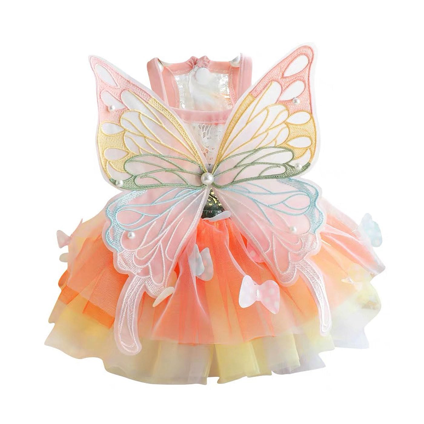 Robe de princesse papillon avec jupe tutu multicouche pour chiens de petite et moyenne taille, XXXL