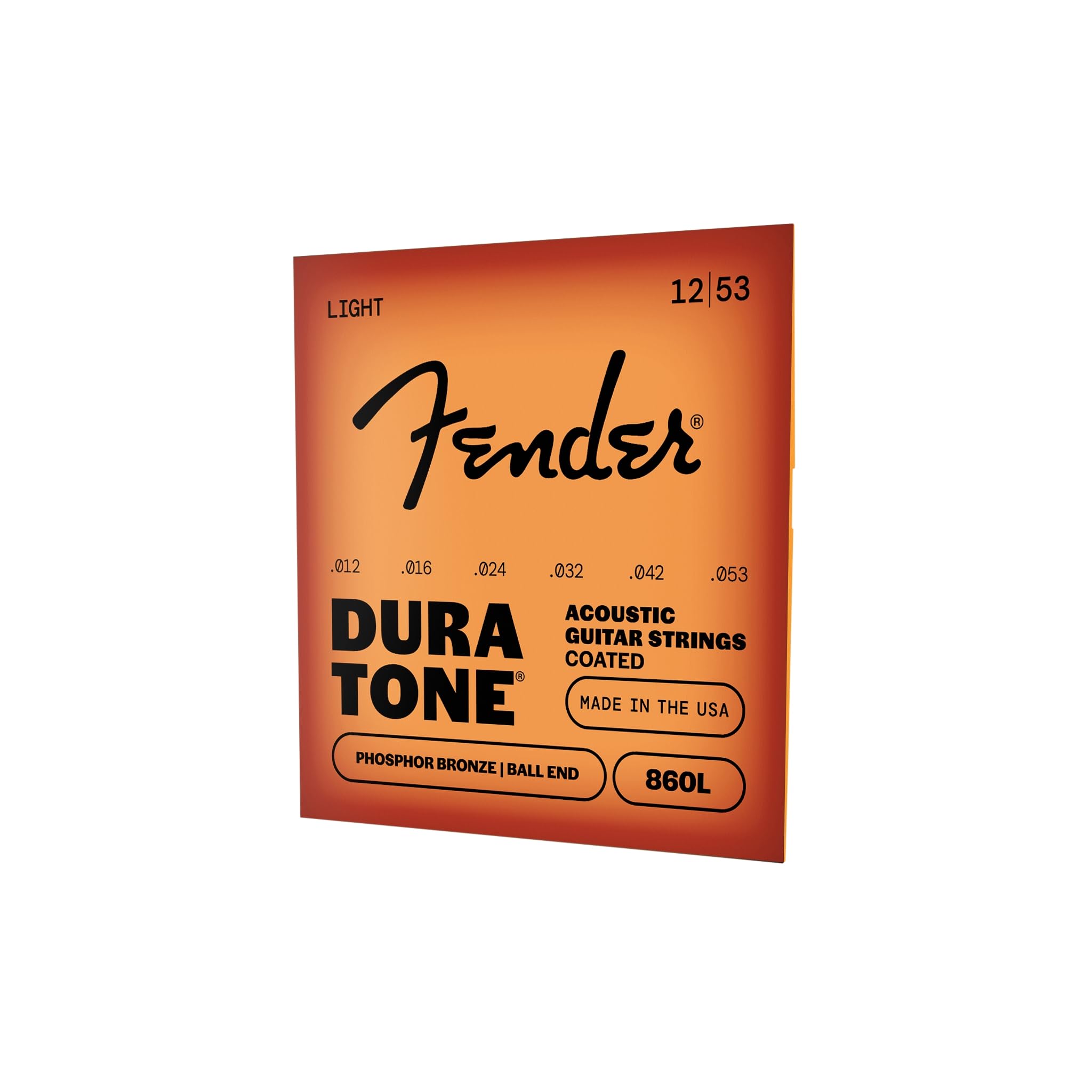 Fender 860L Phosphor Bronze Acoustic Guitar Strings Dura-Tone® Coated 12-53