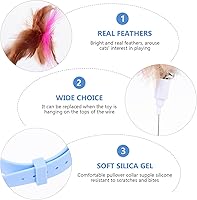 Vista 3 de Alipis Cat Teaser Varita Collar Juguetes Silicona Collar Manos Juguete con Campana para Jugar y Ejercicio
