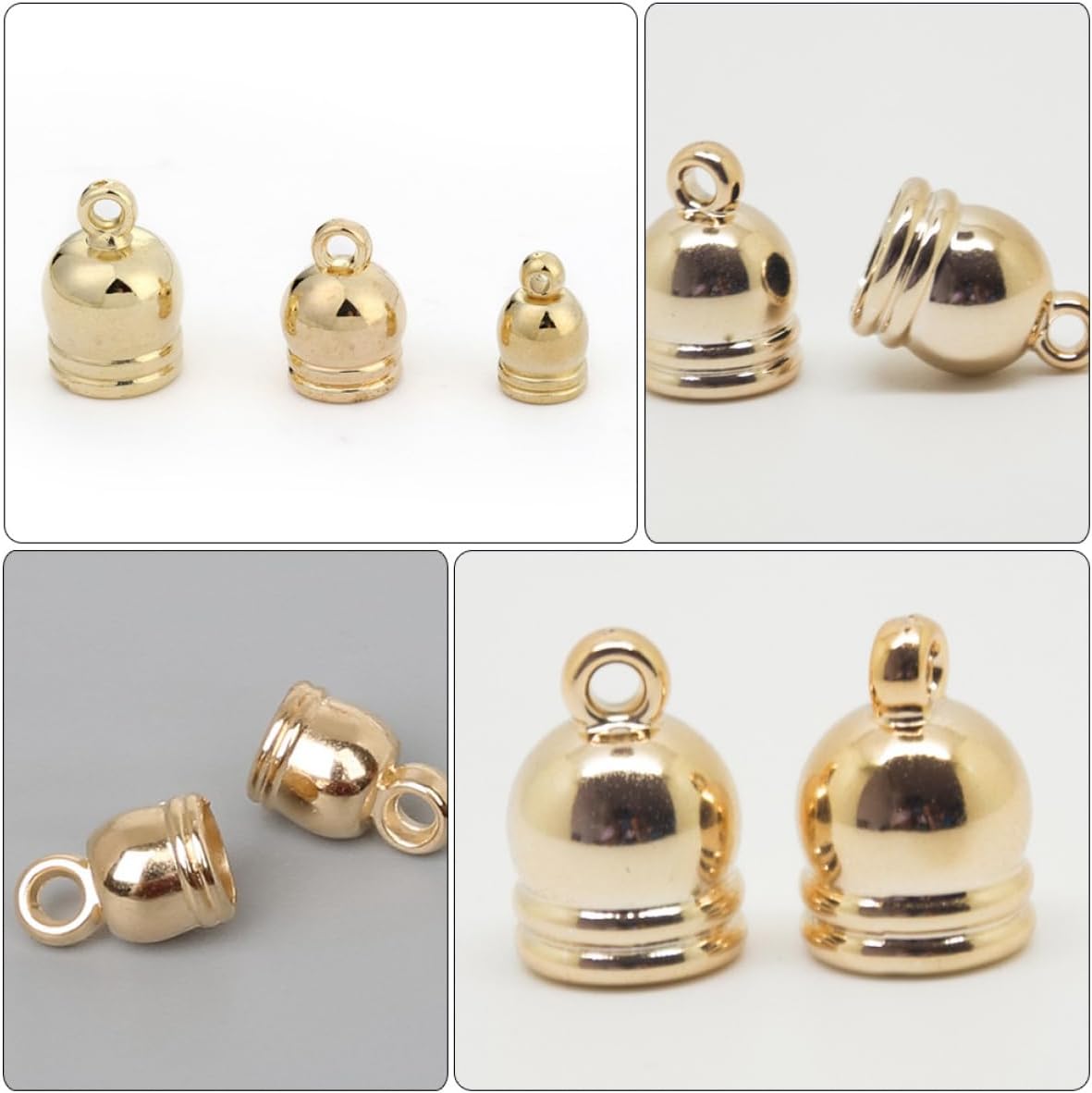TEHAUX 480pcs Tassel End Caps for Jewelry Making Cord Ends Inner Connectors for Necklaces Bracelets and Earrings