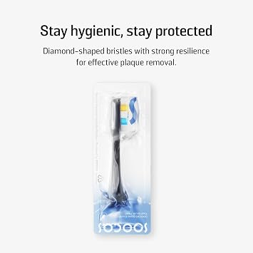 Soocas Multiclean Classic Clean Electric Toothbrush Replacement Heads, Compatible with Both NEOS II and NEOS II Ultra, 2 Brush Heads, Medium Bristles, Dark Violet