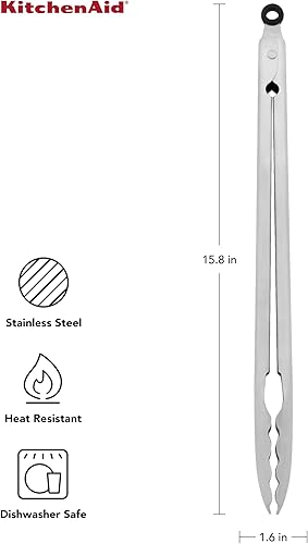 Miniatura 2 de KitchenAid Pinzas largas de acero inoxidable, 14 pulgadas