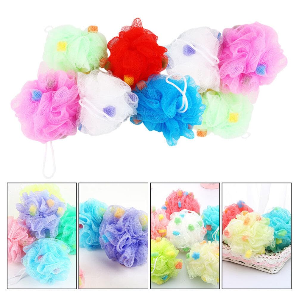 The bath ball is made of eco-friendly materials can use for a long time.