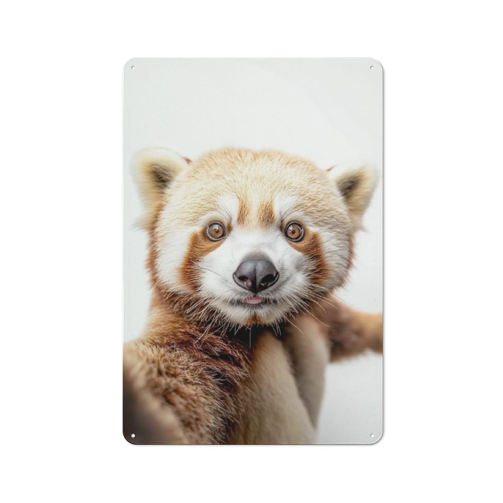 Junmoney Red Panda Selfie Rustic Tin Sign 30X20cm For Home Bar Wall, For Home Interiors, Feature Walls And Decorative Displays