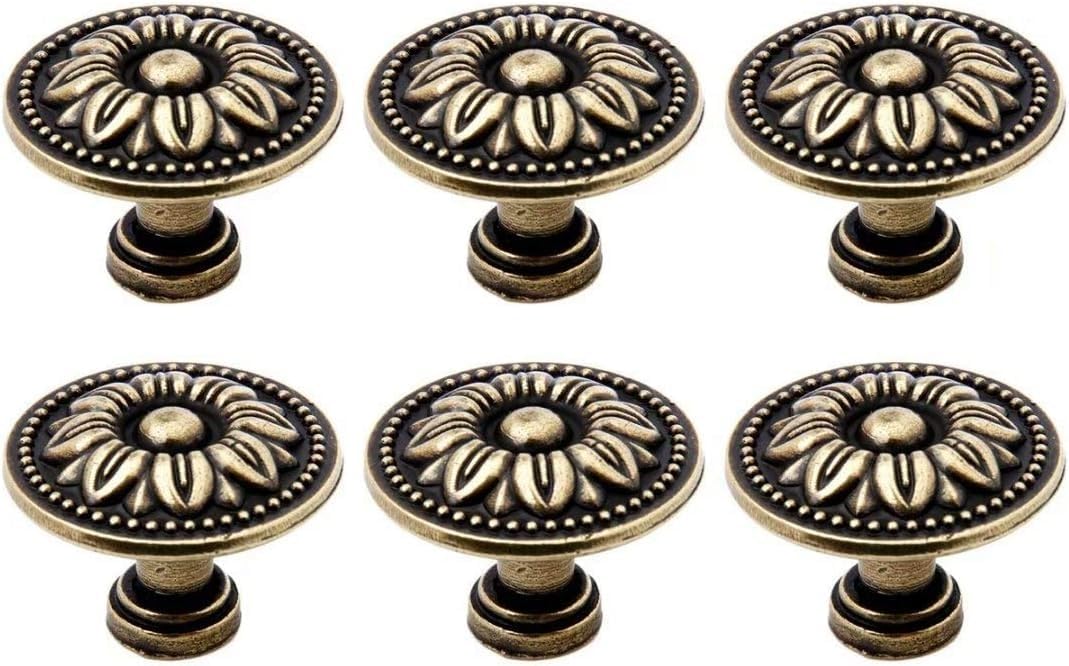 Ring Pull，Door Handles,Round Pull Knobs Handles, Set of 6 Vintage Kitchen Handles Knobs Kitchen Cabinet Cupboard Door Knobs Dresser Wardrobe and Drawer Pull-36MM (Color : Alarge) (Color : Asmall)
