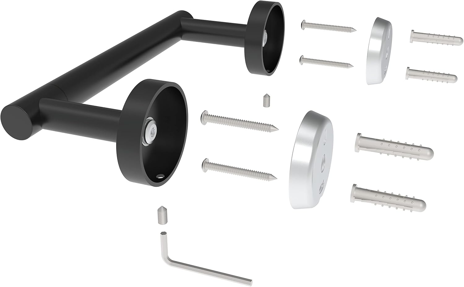 Matte Black Stainless Steel Wall Mounted Toilet Paper Holder Set
