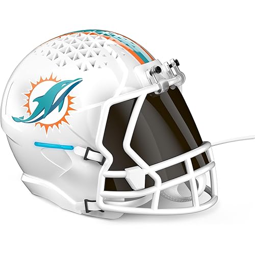 NFL Echo Dot Bundle: Includes Echo Dot | Charcoal and Limited-Edition NFL Helmet Stand | Miami Dolphins