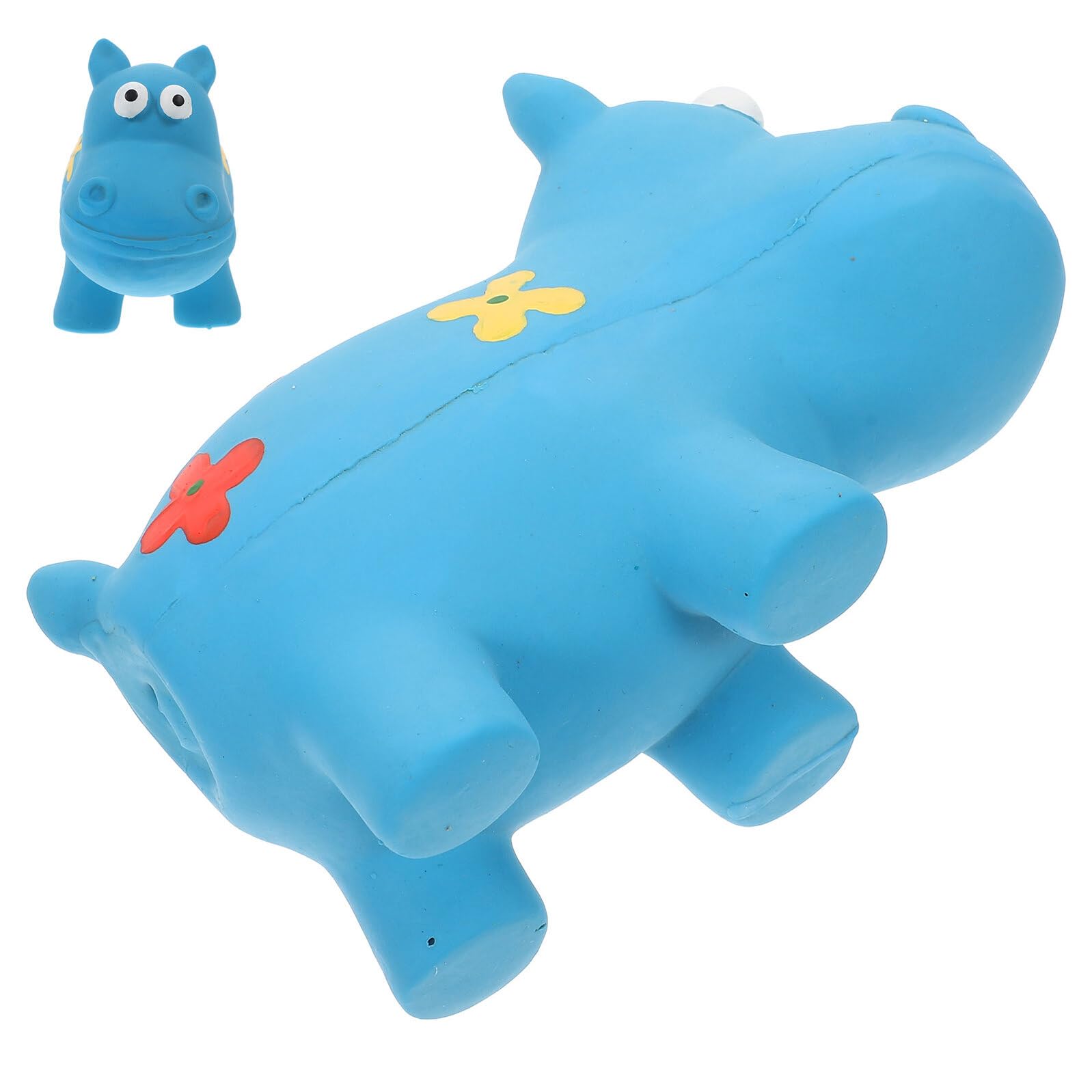 Small Blue Hippo Dog Chew for Puppies – Sturdy Squeaking Pet for Teething and Interactive Play, Bite-resistant Puppy for Small Dogs
