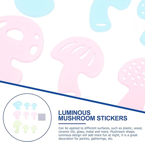 Miniatura 5 de ABOOFAN 36 calcomanías de pared que brillan en la oscuridad, calcomanías de techo para ventana de hongos DIY para cumpleaños, baby shower, fiesta,
