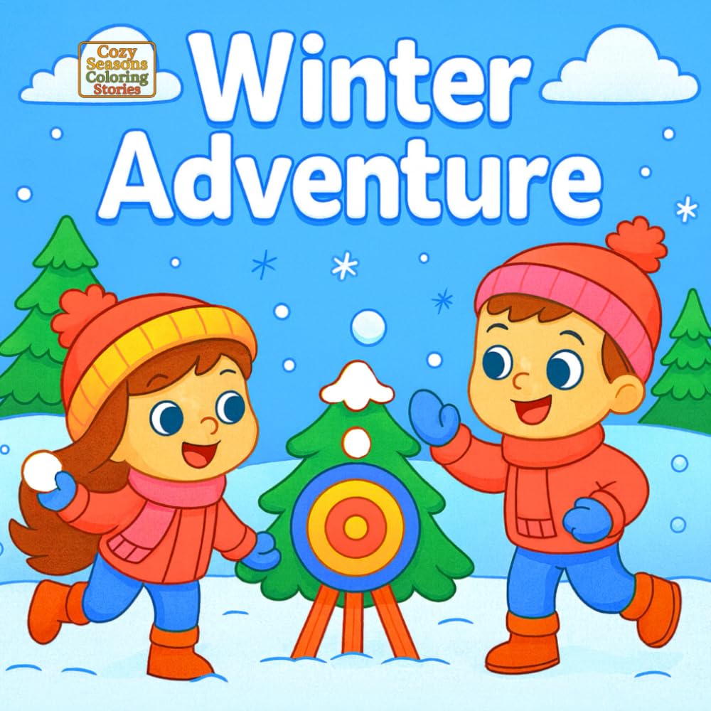 Winter adventure: A Fun and Cozy Coloring Book for Kids Ages 4–8 with Snowmen, Landscapes and Easy Winter Scenes