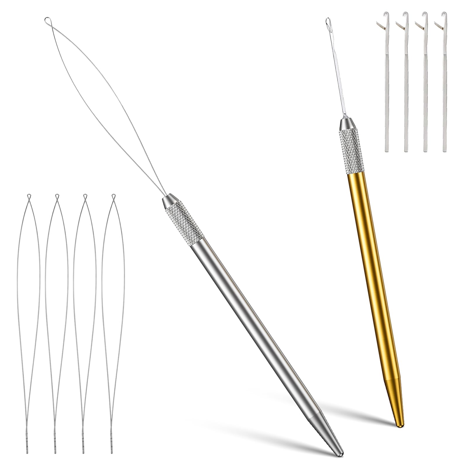 Shimmeroo Hair Extension Tool, 2sets Hair Tinsel Tool Hair Crochet Hook