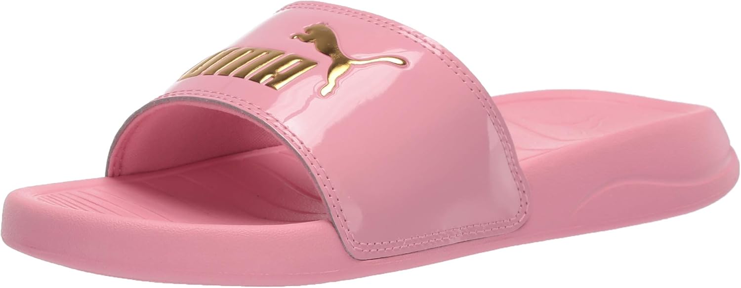 PUMA Men's Popcat Slide Sandal Big Kid (8-12 Years) 5 Big Kid Peony-puma Team Gold
