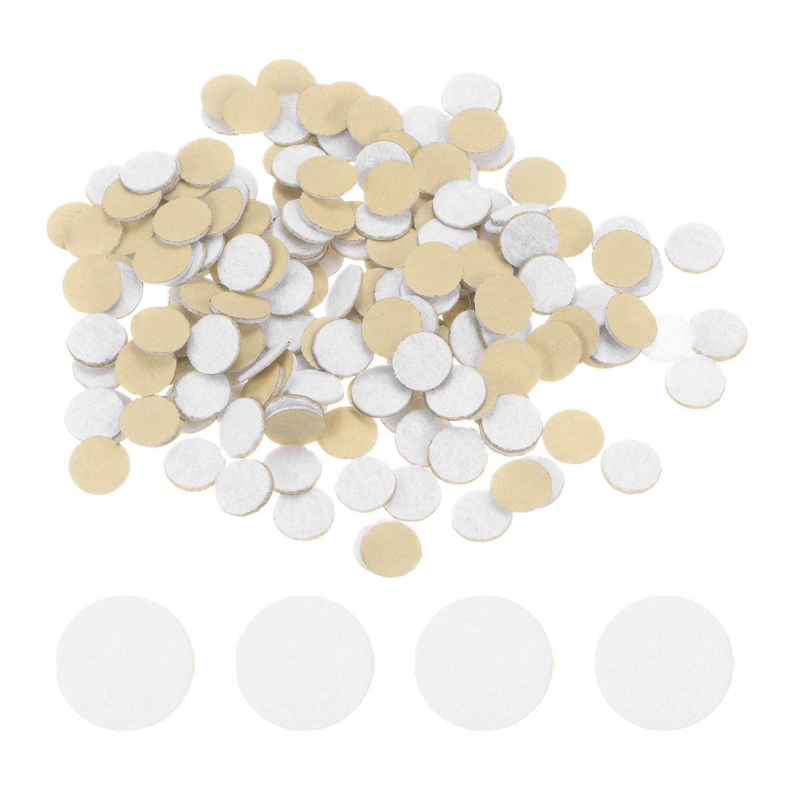 HARFINGTON 200pcs Round Adhesive Felt Circles, 10mm 3/8" Pre Cut Mini Felt Fabric Circles for DIY Sewing Handcraft Cut Projects, White