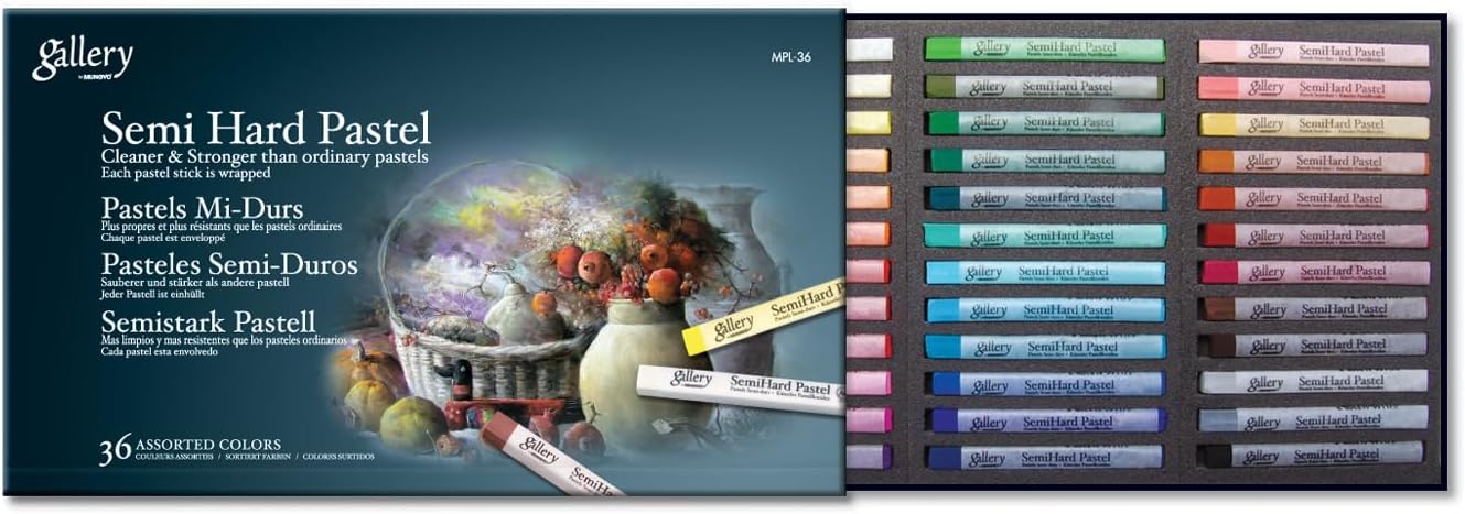 Mungyo Gallery Semi-Hard Pastels Cardboard Box Set of 36 - Assorted Colors