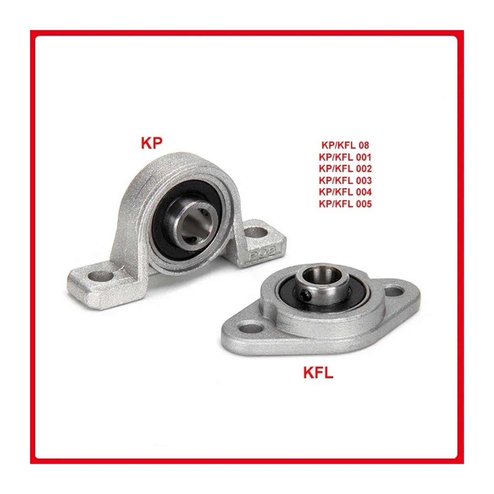 1 Stück Lager aus Zinklegierung mit Sitz 8 10 12 15 17 30 35 mm Stehlager zur Montage am Block KP08 KFL08 KP001 KP002 KFL001(KP006 30mm)