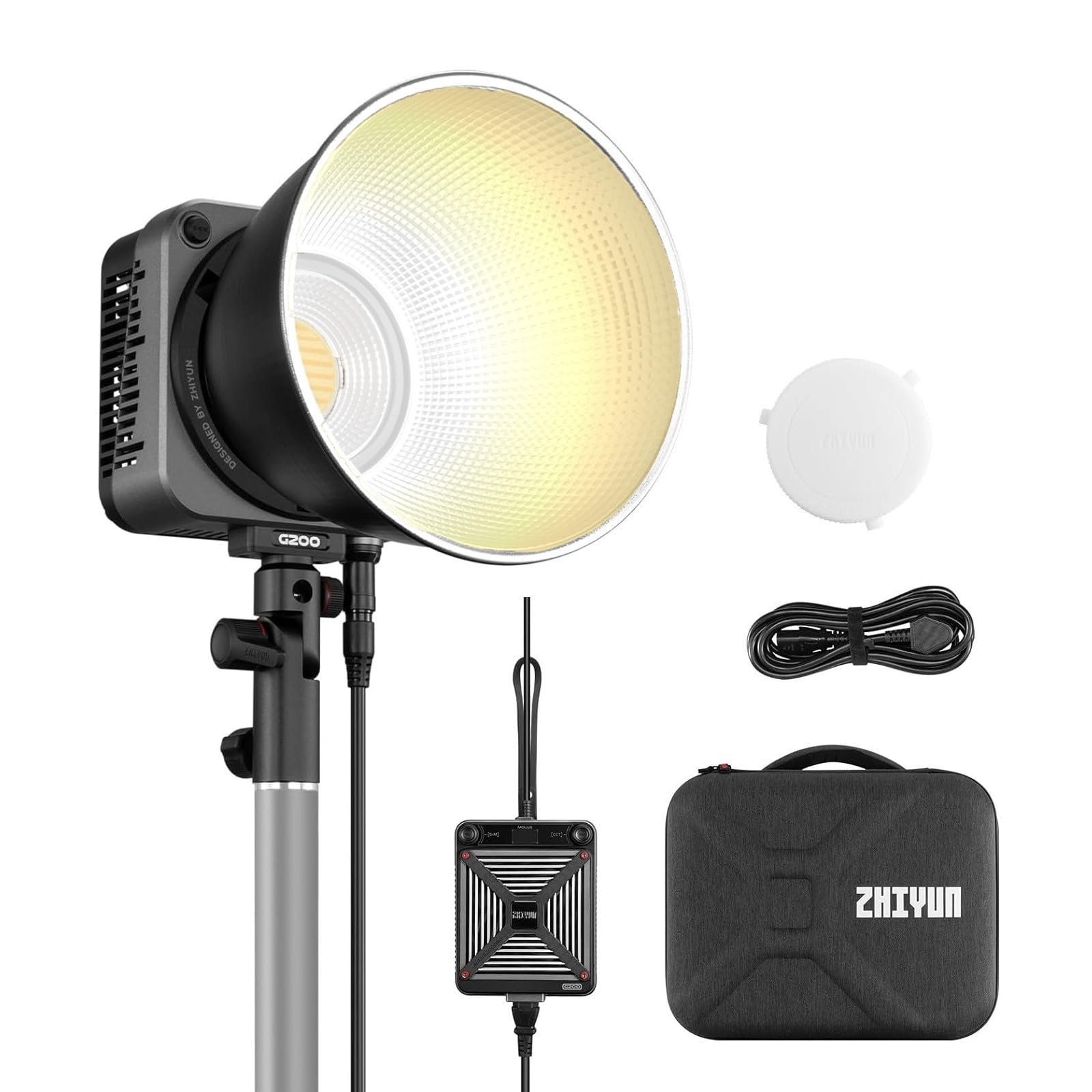 ZHIYUN Molus G200 Iluminação contínua,luz de vídeo COB de 200W,CRI