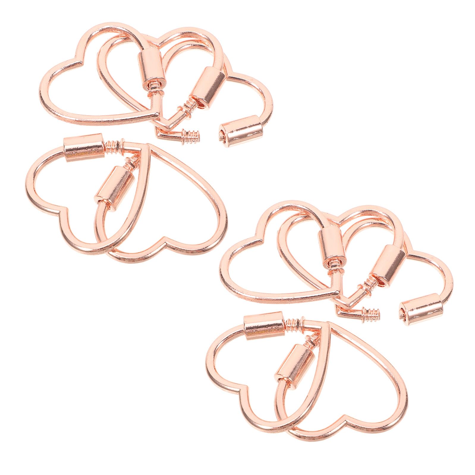 10piezas Conector de Joyería Mosquetón con Cierre de Rosca de Corazón de Aleación para Hacer Pulseras de Joyería Clip Conector para Llavero Soporte para Bolso de Monedero Pack