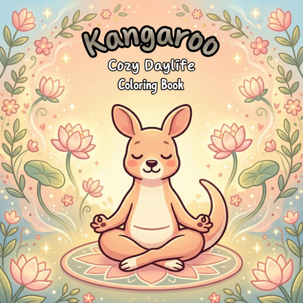 Kangaroo Cozy Daylife: Coloring Book With A Relaxing Journey With 50 Adorable Pages Featuring Cute Kangaroos Enjoying Sunny Beach Scenes And Tropical ... Love Easy-To-Color Animals And Stress Relief.