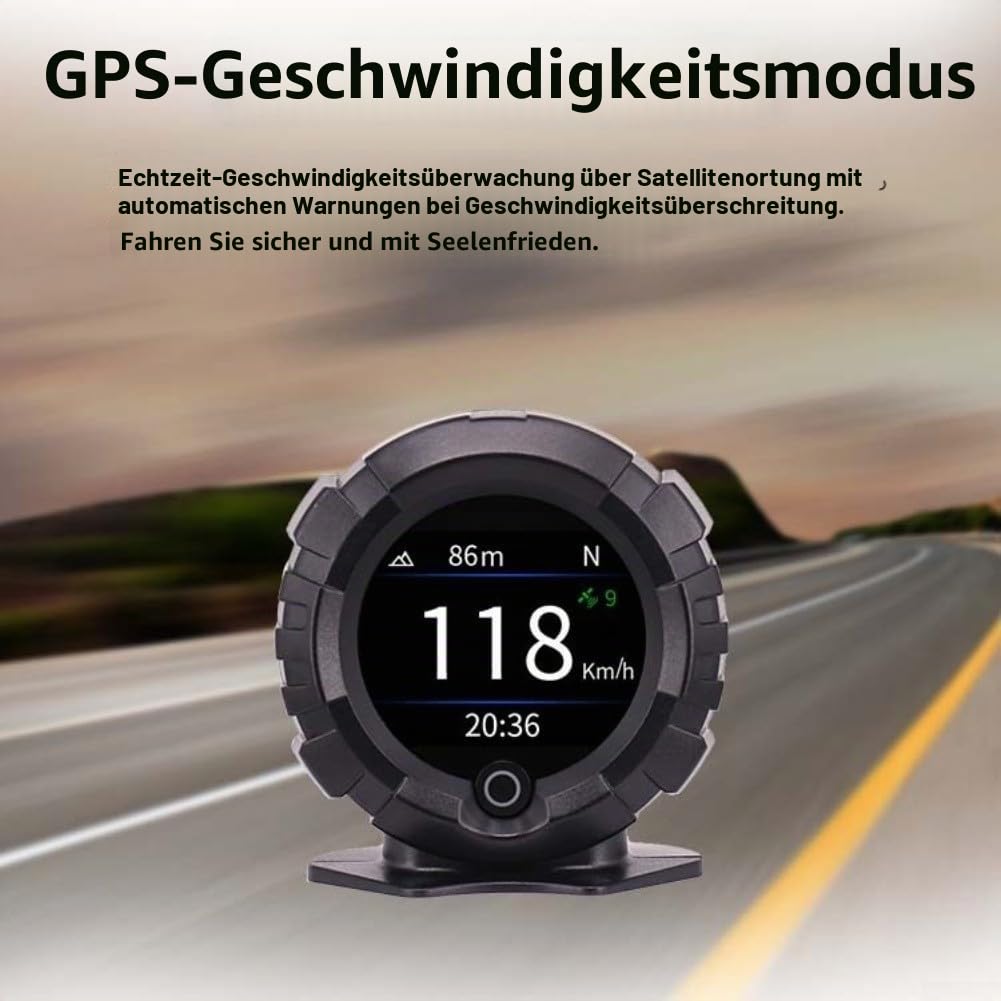 Digitaler Neigungsmesser mit Head Up Display für Auto GPS System zur Überwachung von Steigung, Neigungswinkel, Höhe, Breitengrad Off Road (X95-GPS (Englisch))
