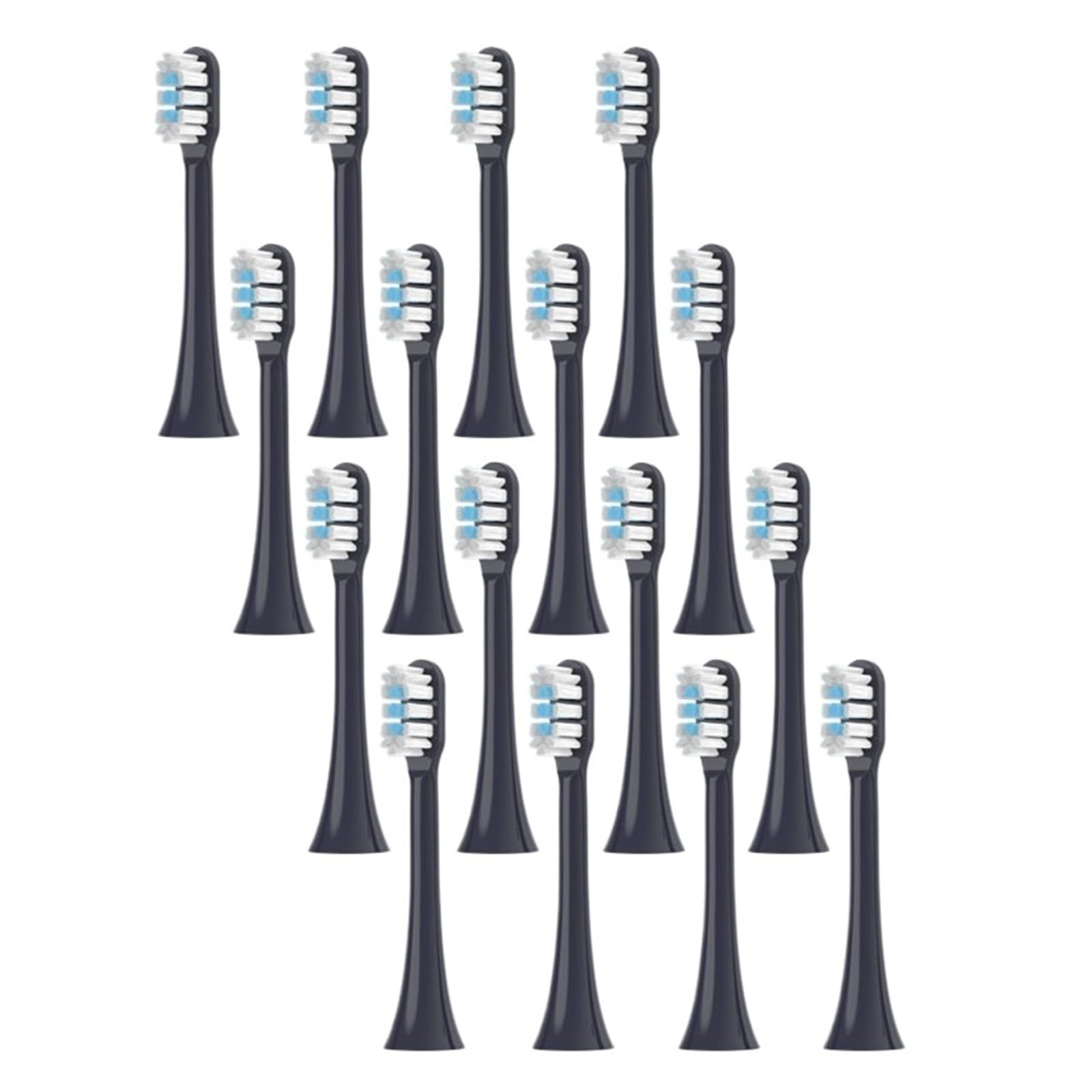 Cabezales de repuesto for cepillo dientes cerdas suaves(Black-16PCS)