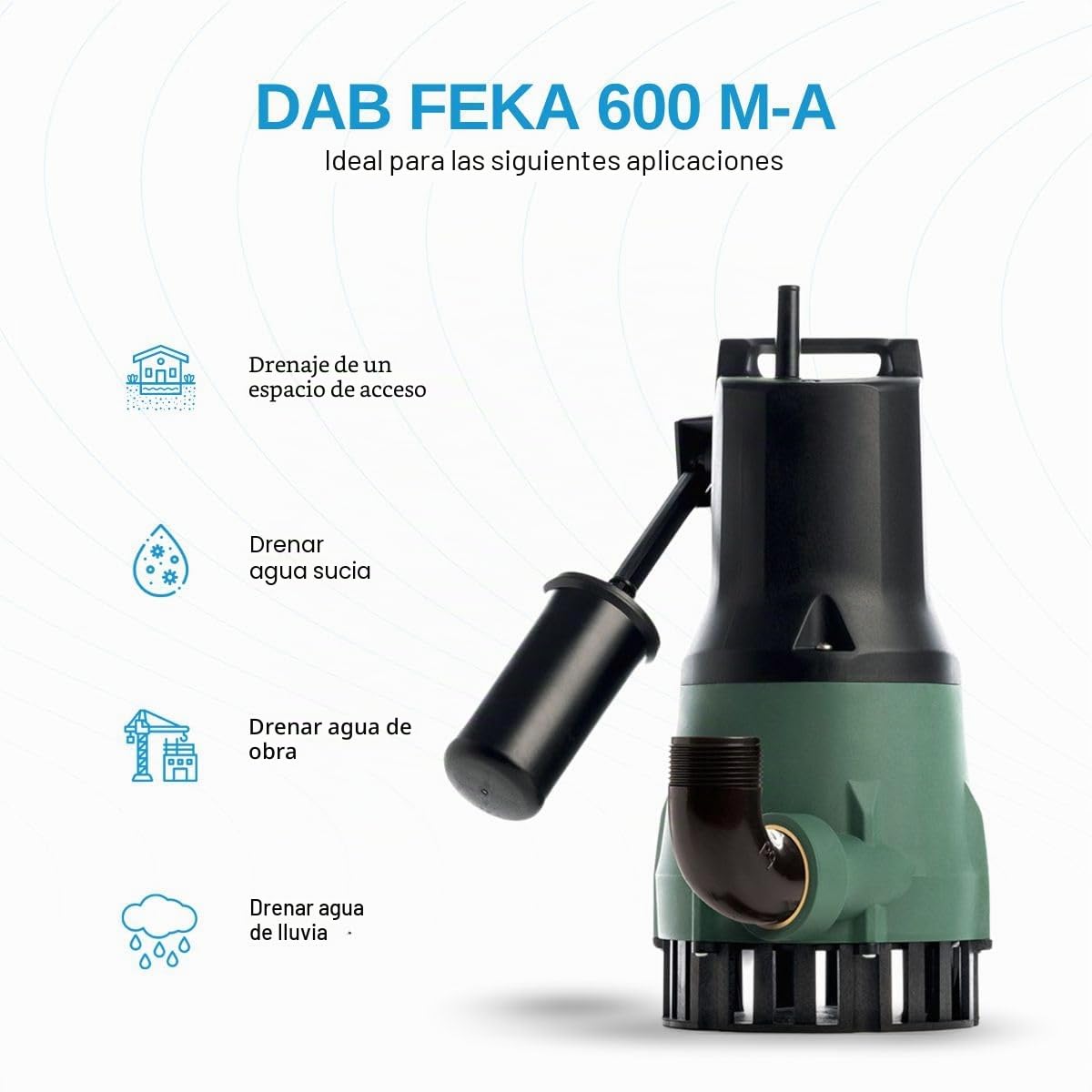 dab pumps DAB FEKA 600 MA 0,70 HP Bomba para aguas residuales oscuras con presencia de sólidos