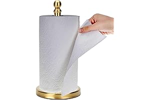 Gold Paper Towel Holder Countertop, Standing Paper Towel Roll Holder for Kitchen...