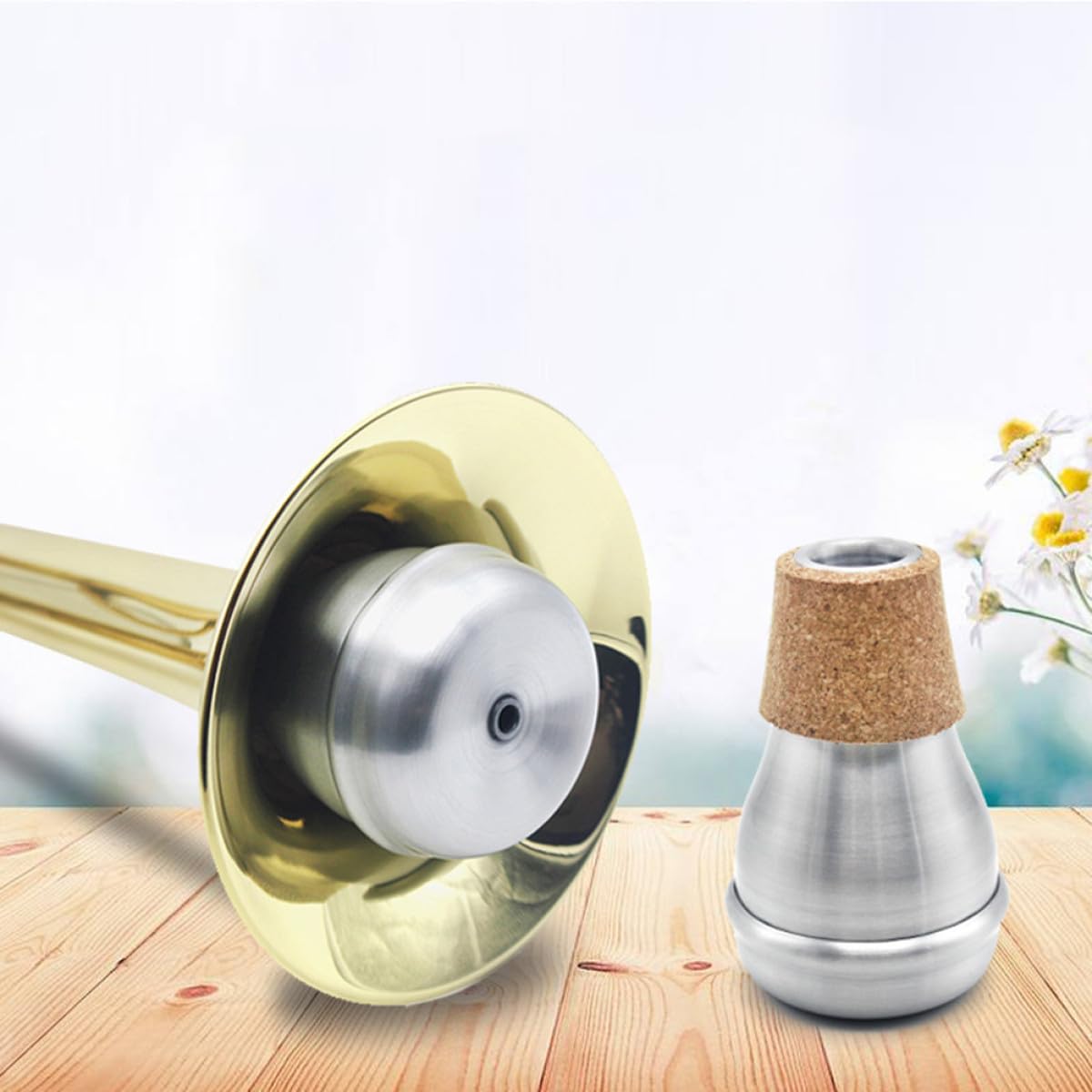 Sordina per Tromba in Alluminio, Dispositivo Silenziante Portatile, Migliora la Qualità del Suono per Jazz e Musica