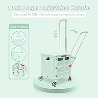 Vista 189 de FELICON SELORSS - Carrito plegable portátil con ruedas para subir escaleras y ruedas giratorias de 360°, mango telescópico, caja de plástico