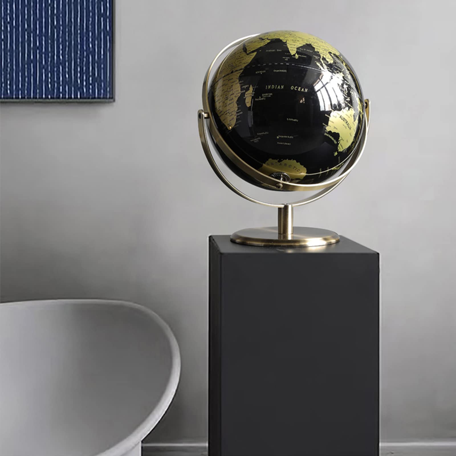 Lesser & Pavey Mappamondo Da Scrivania Oro E Nero - Altezza 19 Cm - The Leonardo Collection - 3