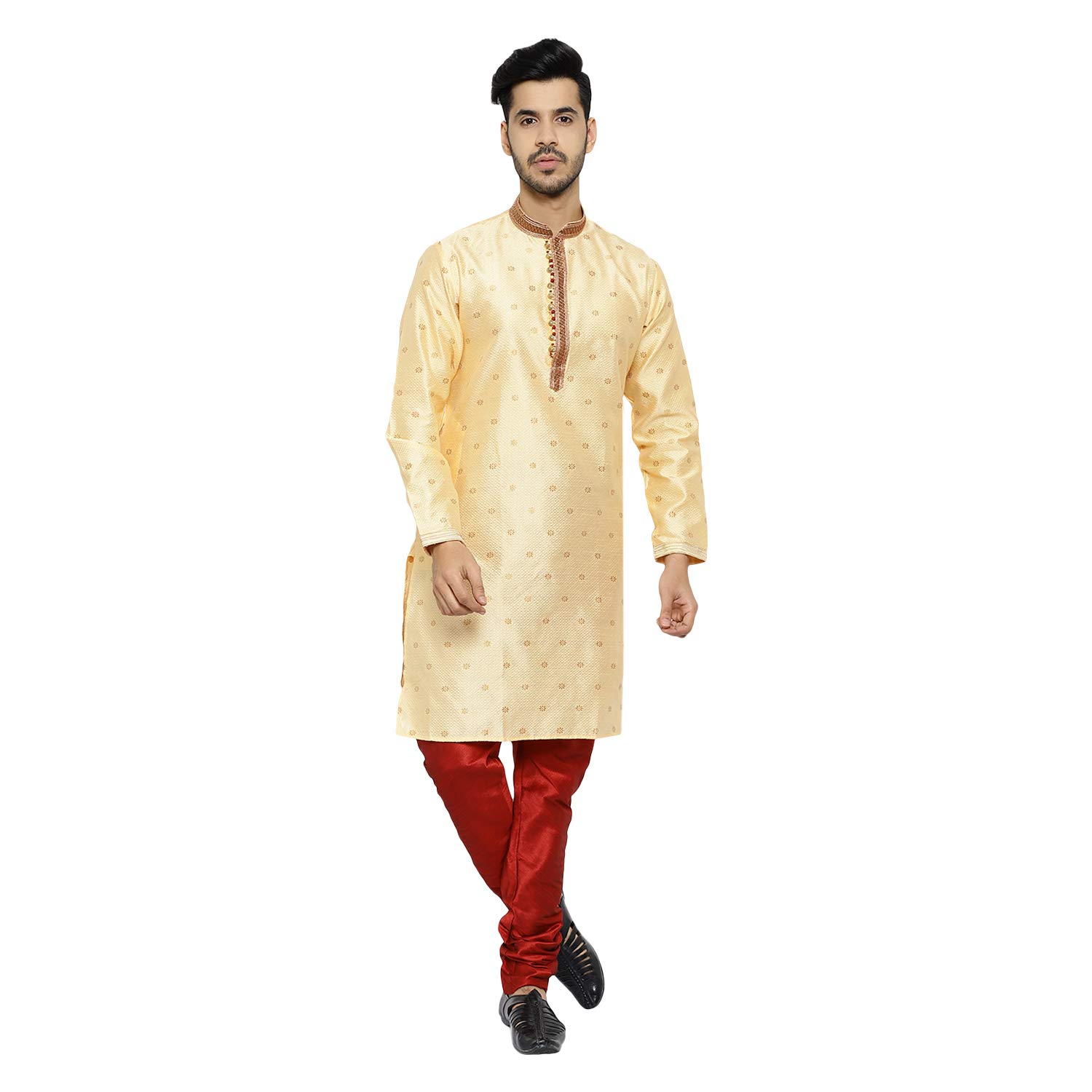 Pro-Ethic Style DeveloperMen's Silk Printed Kurta Set