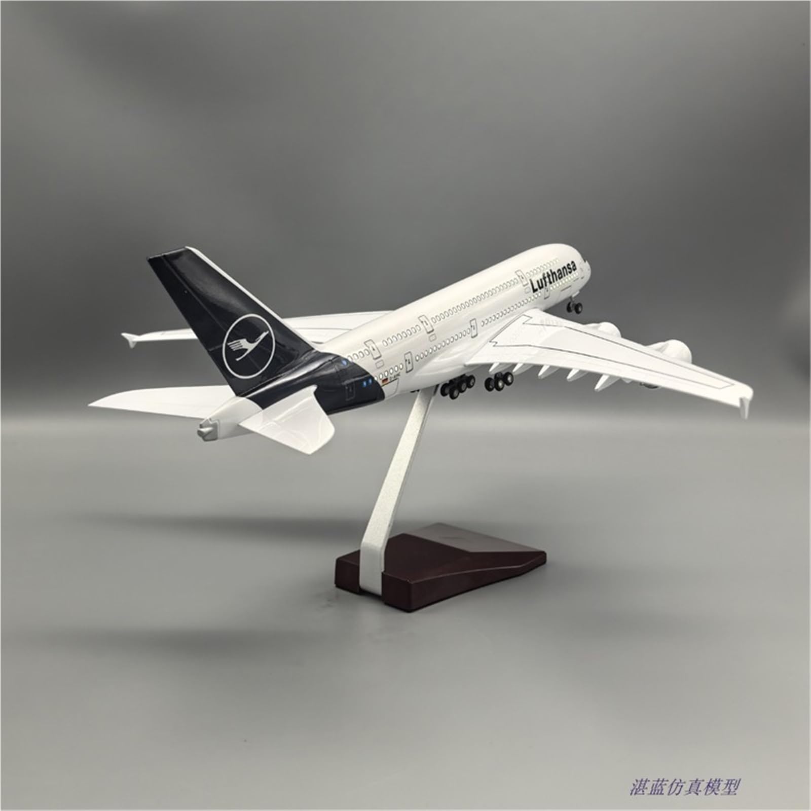 Modello Ridotto Aereo Aereo in Metallo Pressofuso da 36 Cm, Scala 1:200, for Lufthansa, Modello di Aereo Passeggeri for Airbus A380 con Ruote Aerei Modellini in Scala(No Light)