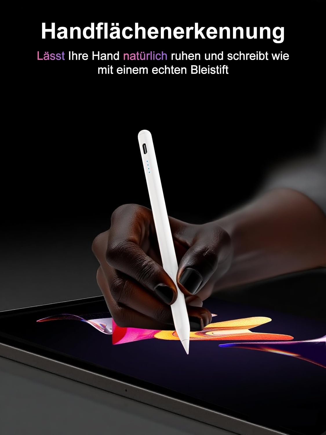 Stylet iPad 2018-2026 USB-C Charge Rapide LED Magnétique