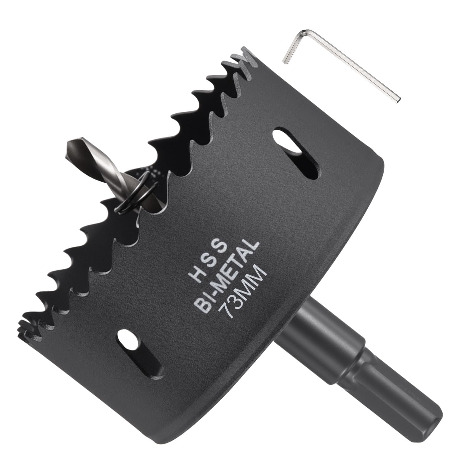 METALLIXITY Bi-Metal Hole Saw 2-7/8", M42 HSS Circular Head 73mm Hole Cutter with Center Drill Bit