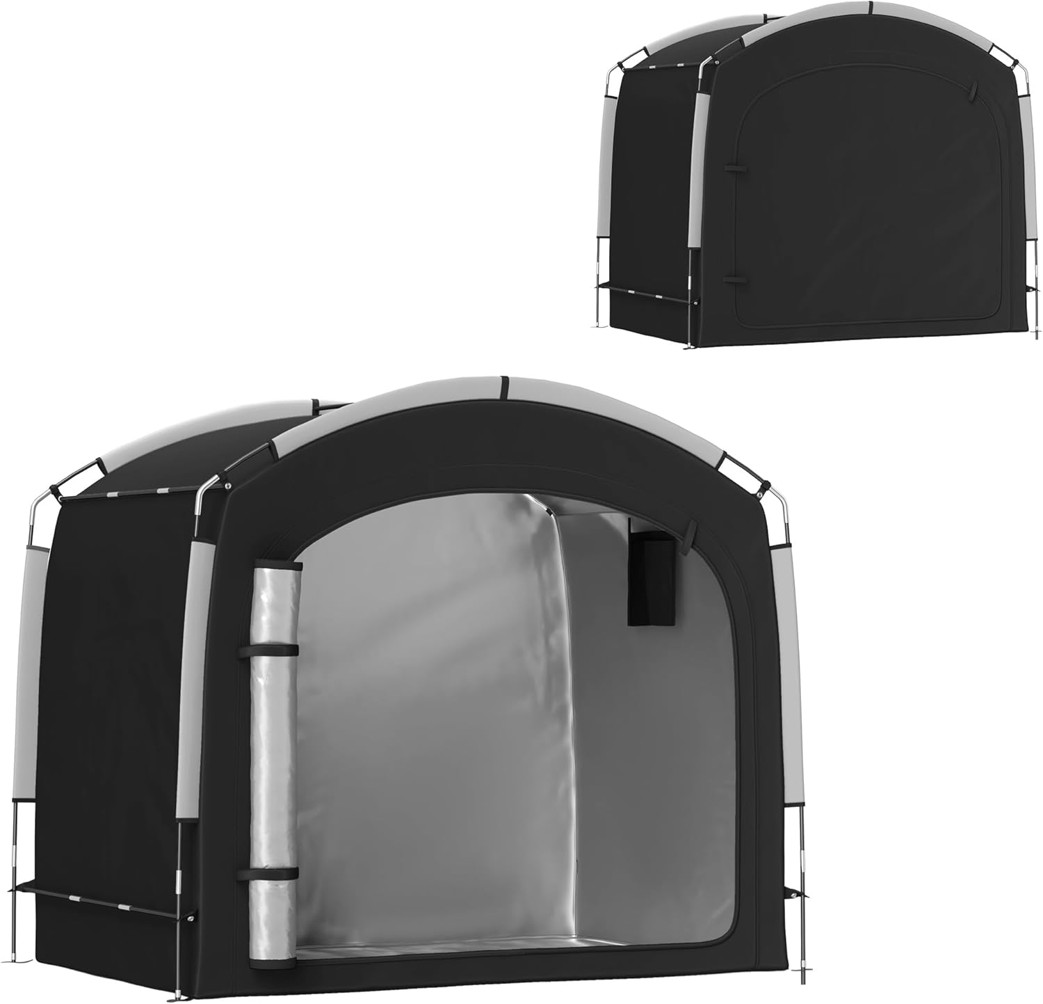 Outsunny Bike Storage Tent, Portable Bicycle Storage Shed, Waterproof Outdoor Bike Cover with 210D Oxford Fabric and Carry Bag for 3-4 Bikes, Lawn Mower, Garden Tools, Black