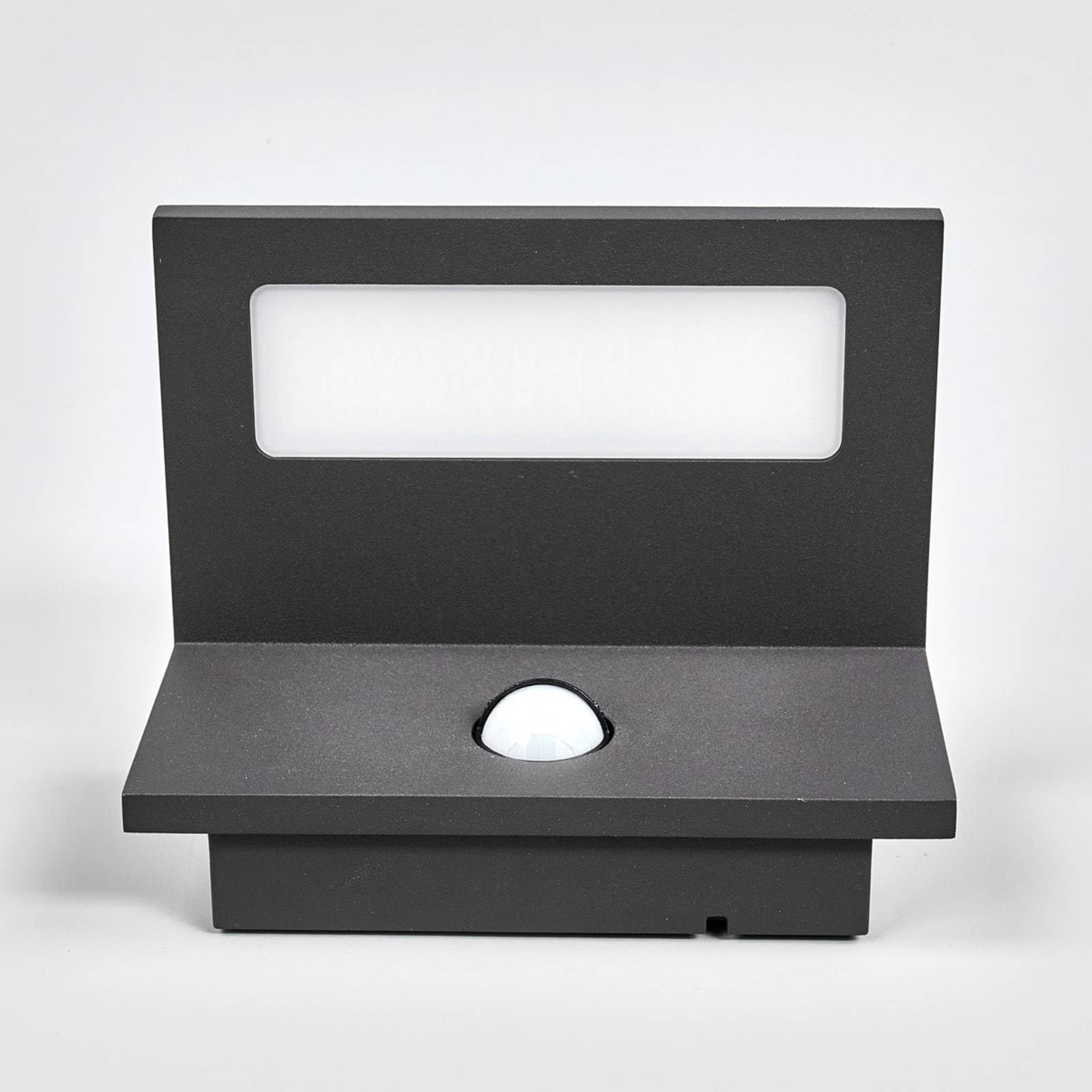 Lucande Applique da esterni con sensore di movimento (Moderno) colore Nero, in Alluminio lampadina inclusa parete esterna/parete casa abitazione terrazzo und balcone